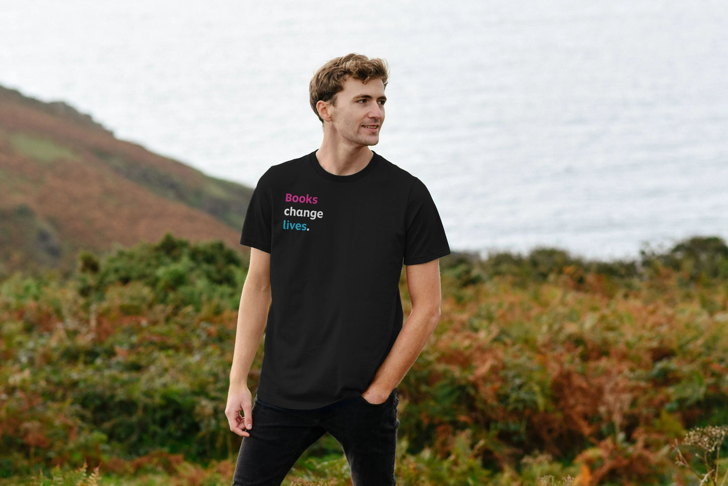 Men's T-shirt – Books change lives (black)