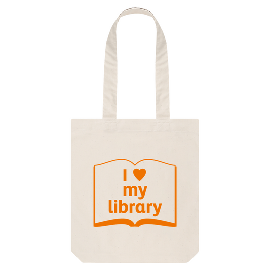 'I love my library' tote bag