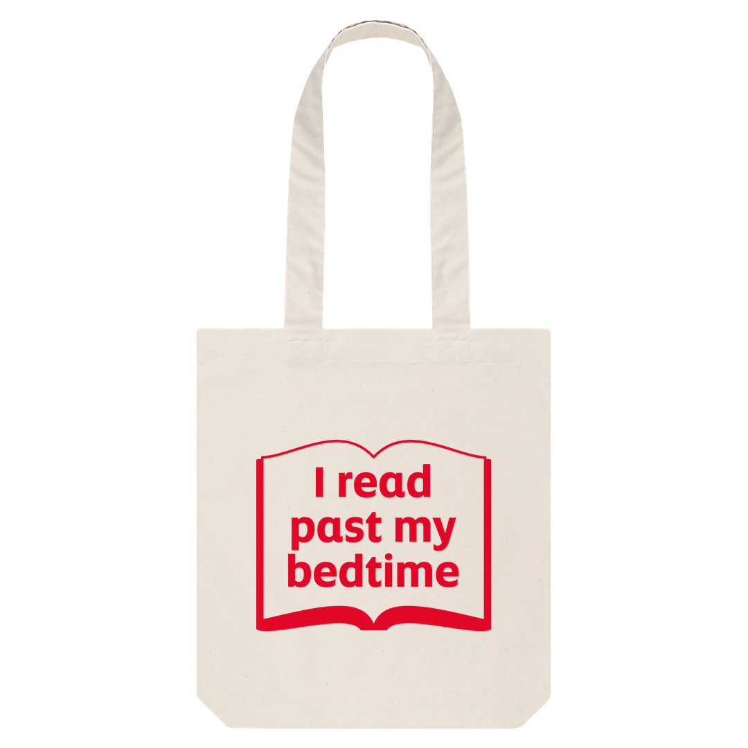 'I read past my bedtime' tote bag