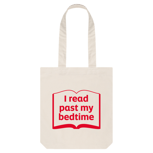 'I read past my bedtime' tote bag