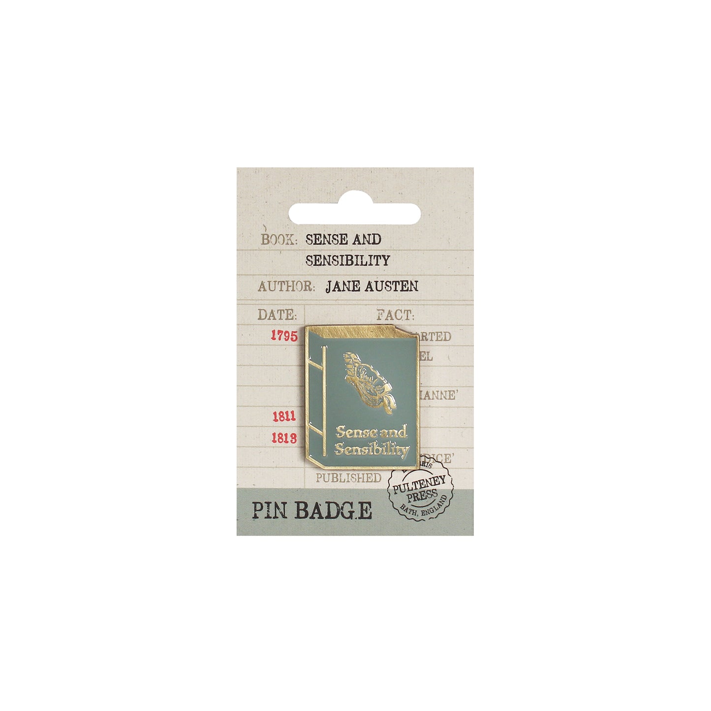 Jane Austen 'Sense and Sensibility' pin badge