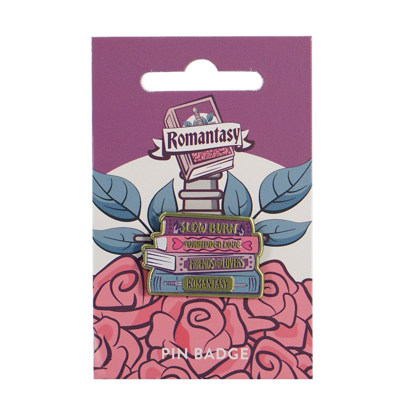 Romantasy metal pin badge