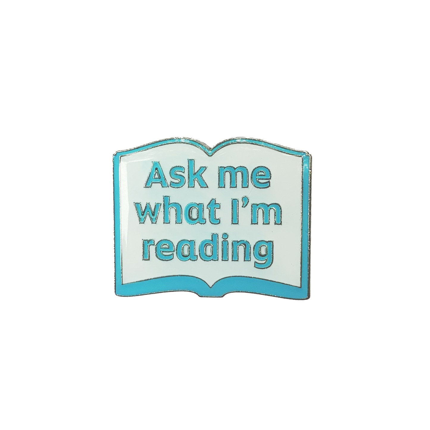'Ask me what I'm reading' tote bag and pin badge bundle