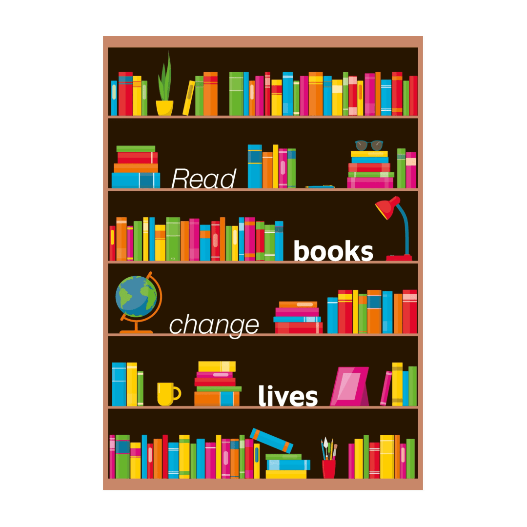 'Read books, change lives' greetings card