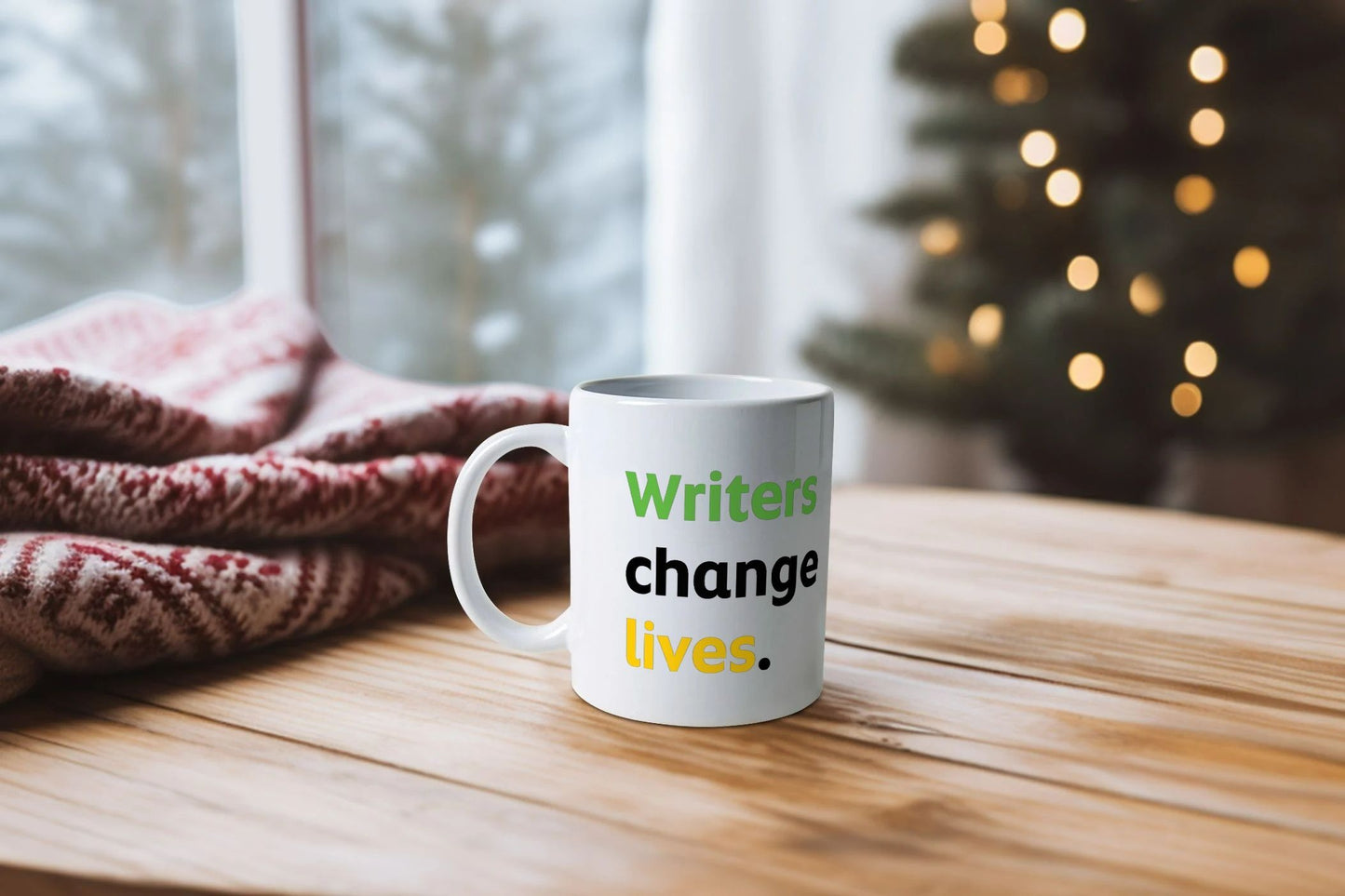 'Writers change lives' mug