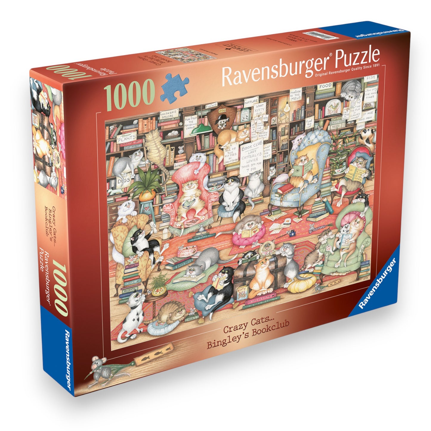 Crazy Cats Bingley's Bookclub 1000pc jigsaw puzzle
