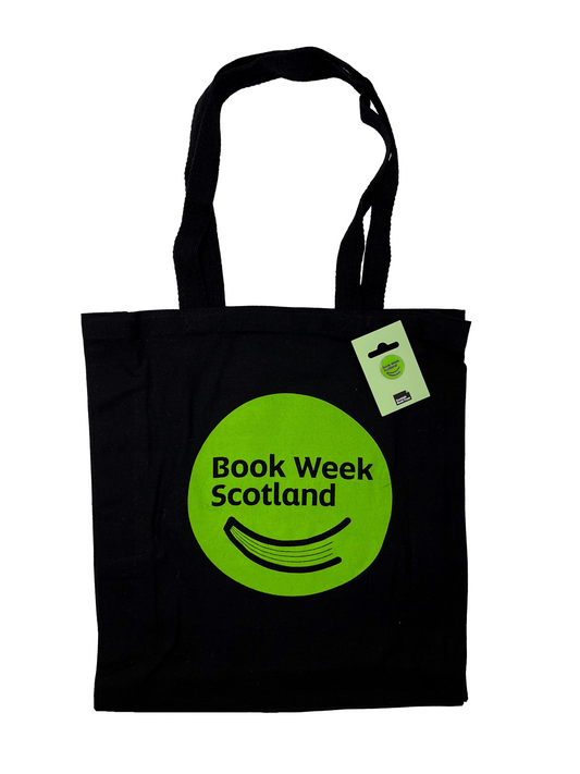 Book Week Scotland pin badge and tote bag gift set