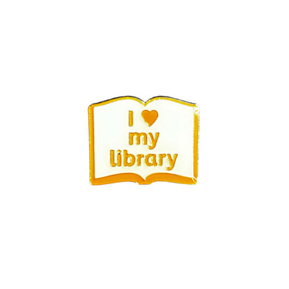 'I ❤ my library' pin badge