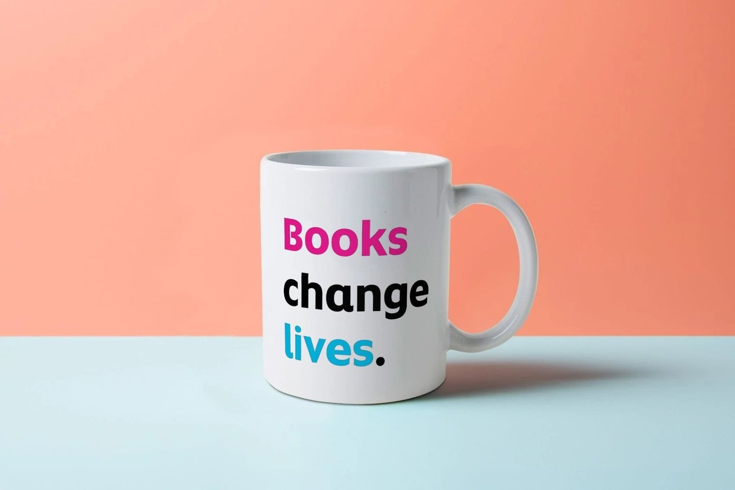 'Books change lives' mug