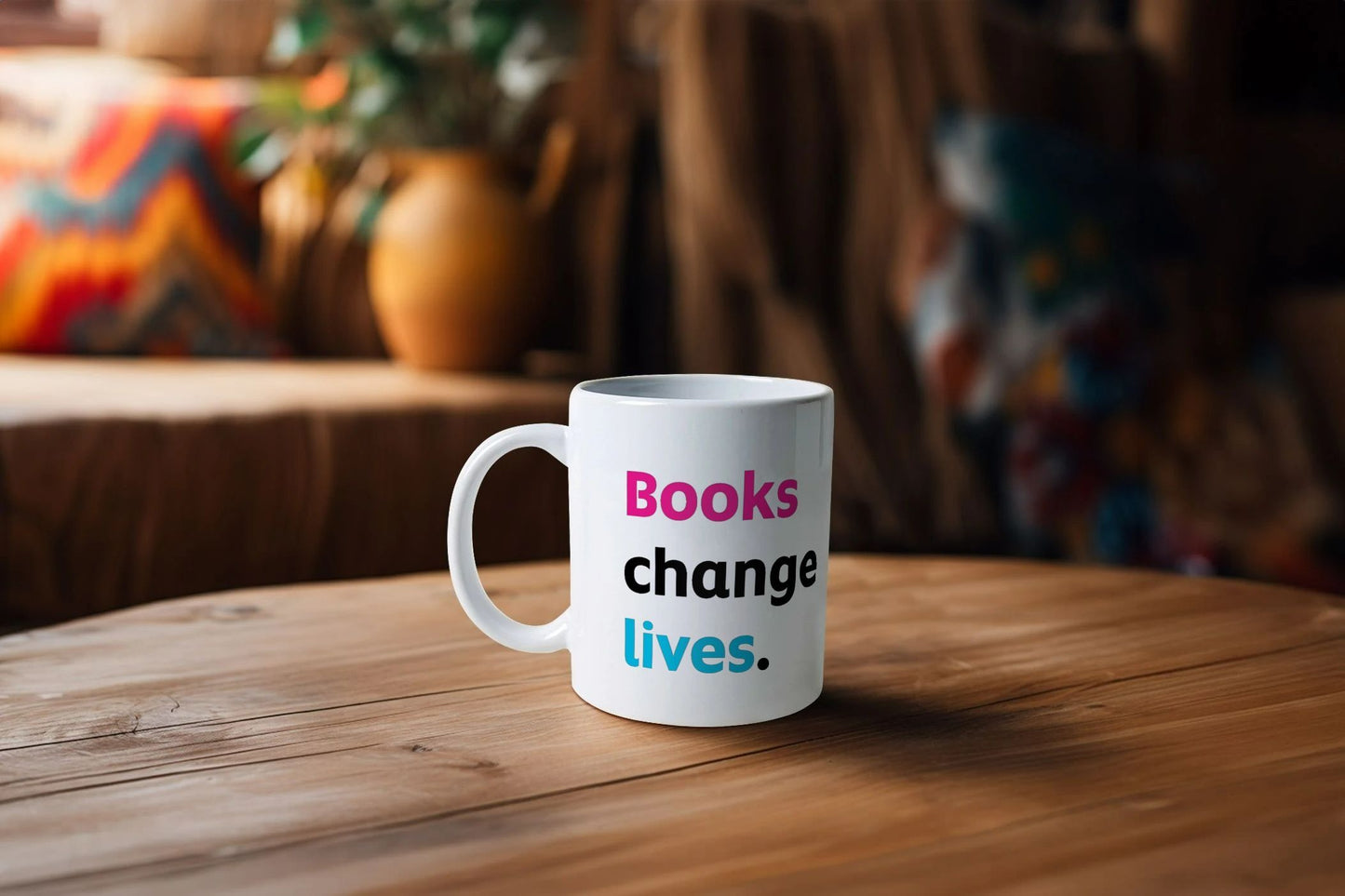 'Books change lives' mug