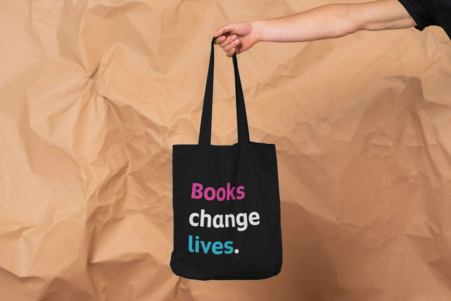 'Books change lives' tote bag