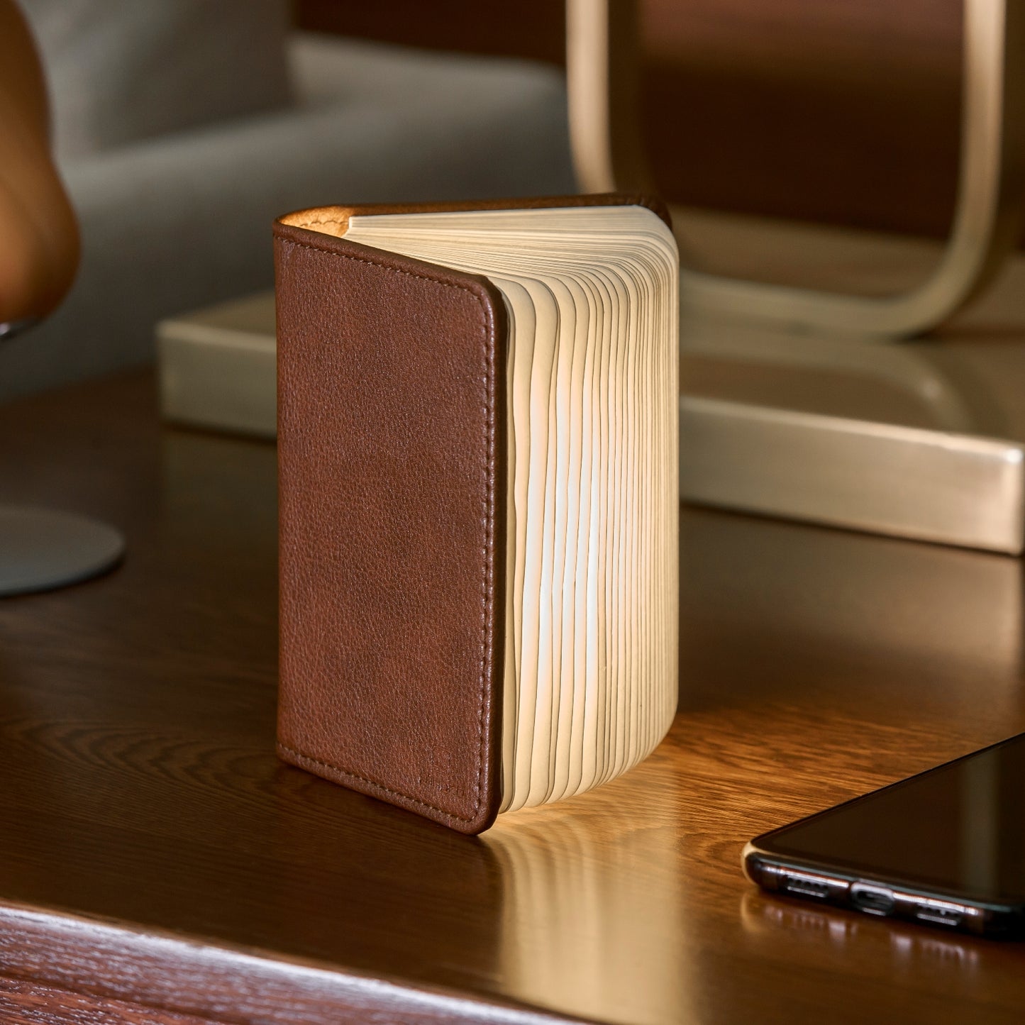 Brown Leather Mini Smart Book Light