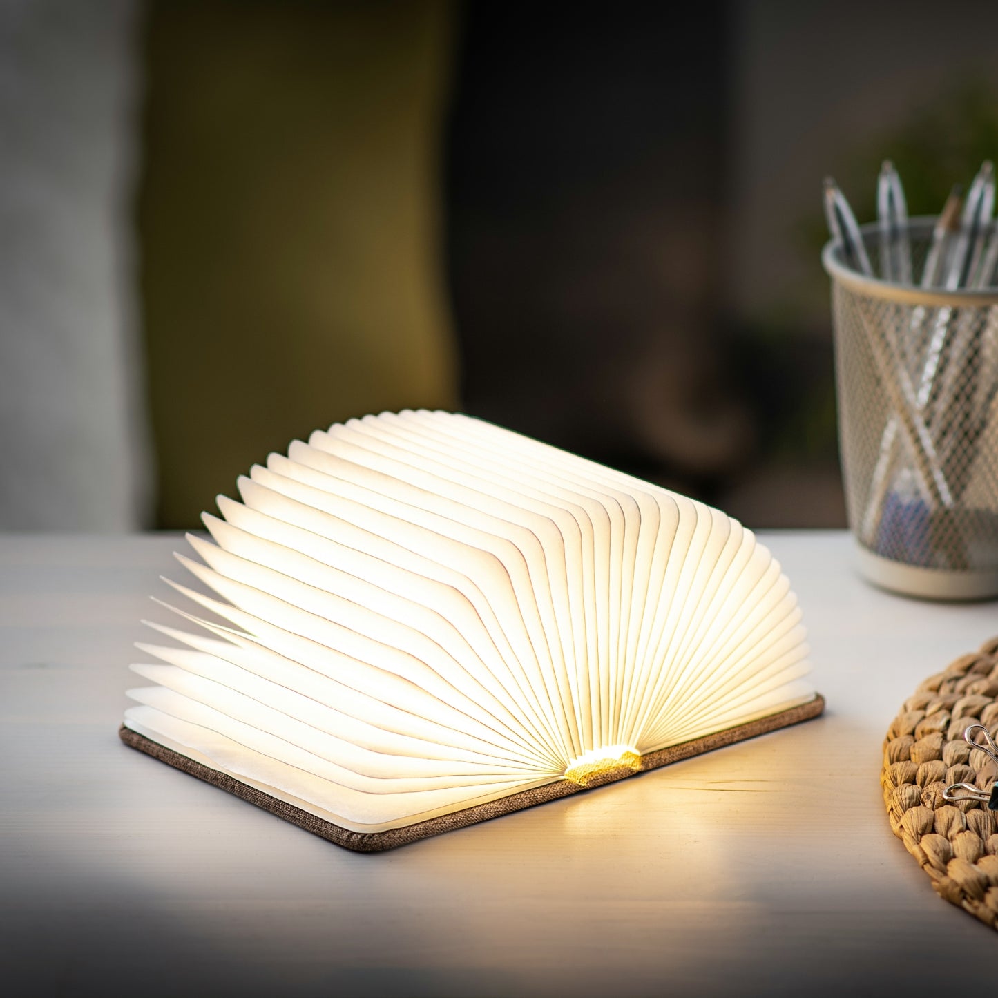 Brown Fabric Mini Smart Book Light