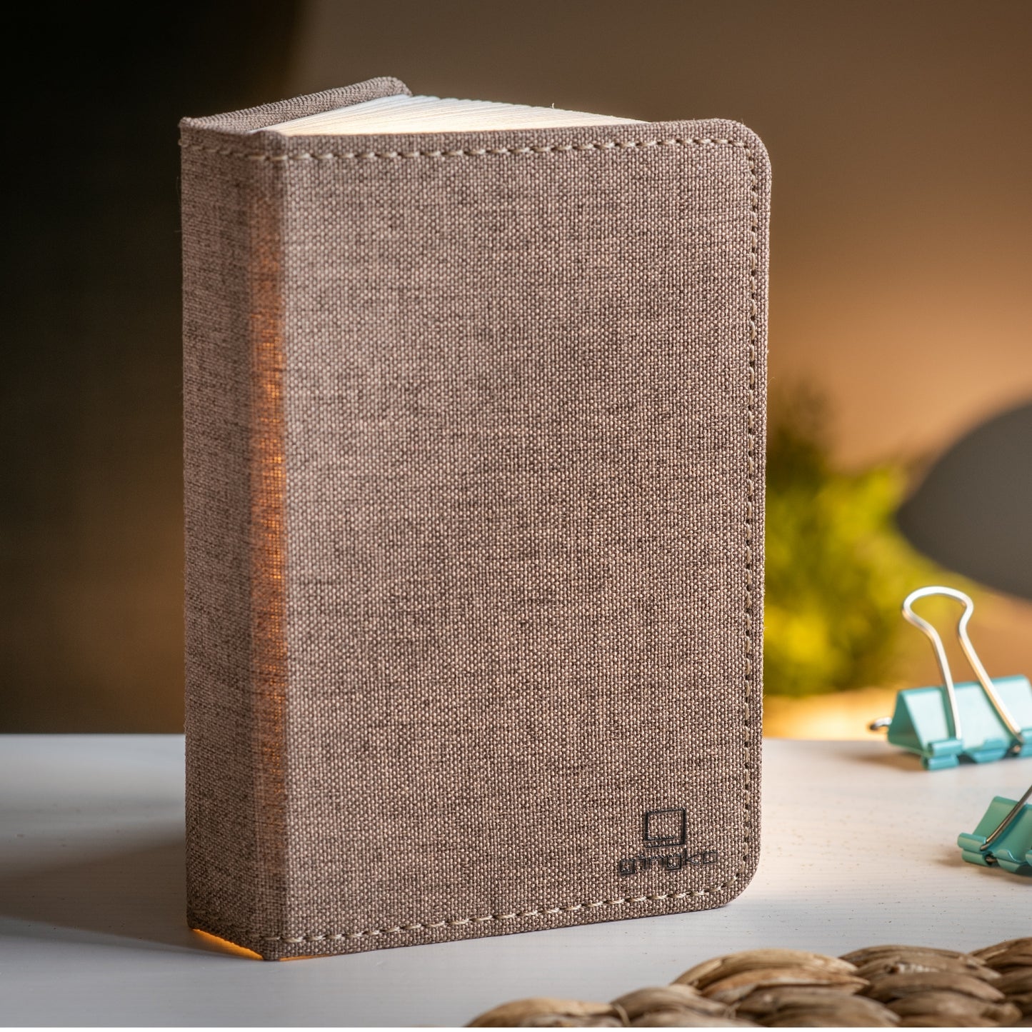 Brown Fabric Mini Smart Book Light