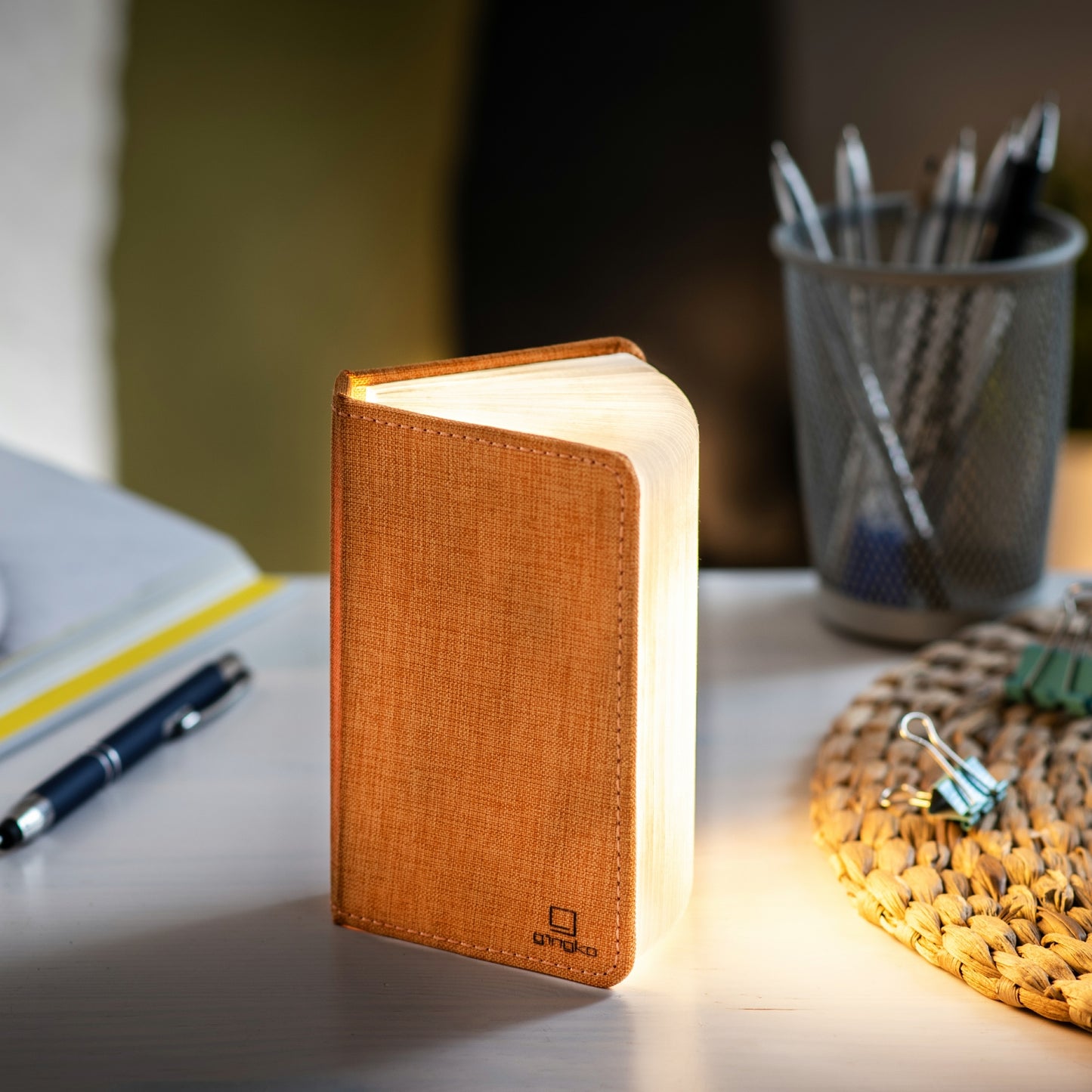Orange Fabric Mini Smart Book Light