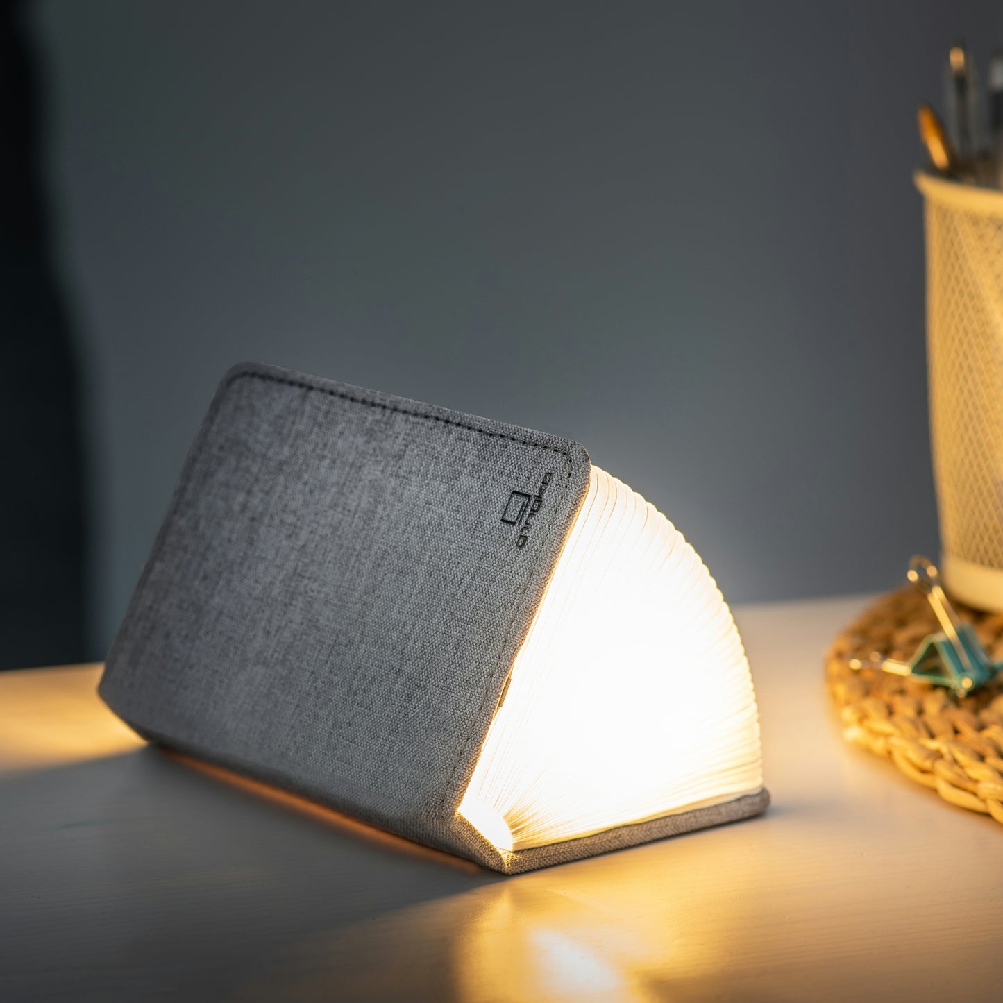 Grey Fabric Mini Smart Book Light