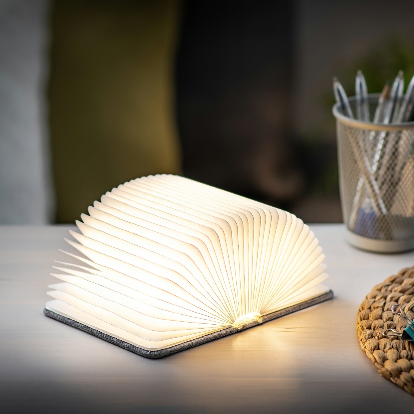 Grey Fabric Mini Smart Book Light