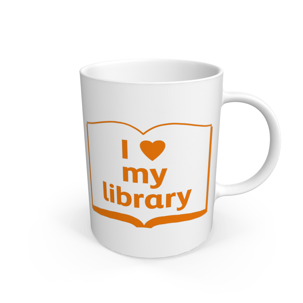 'I love my library' mug