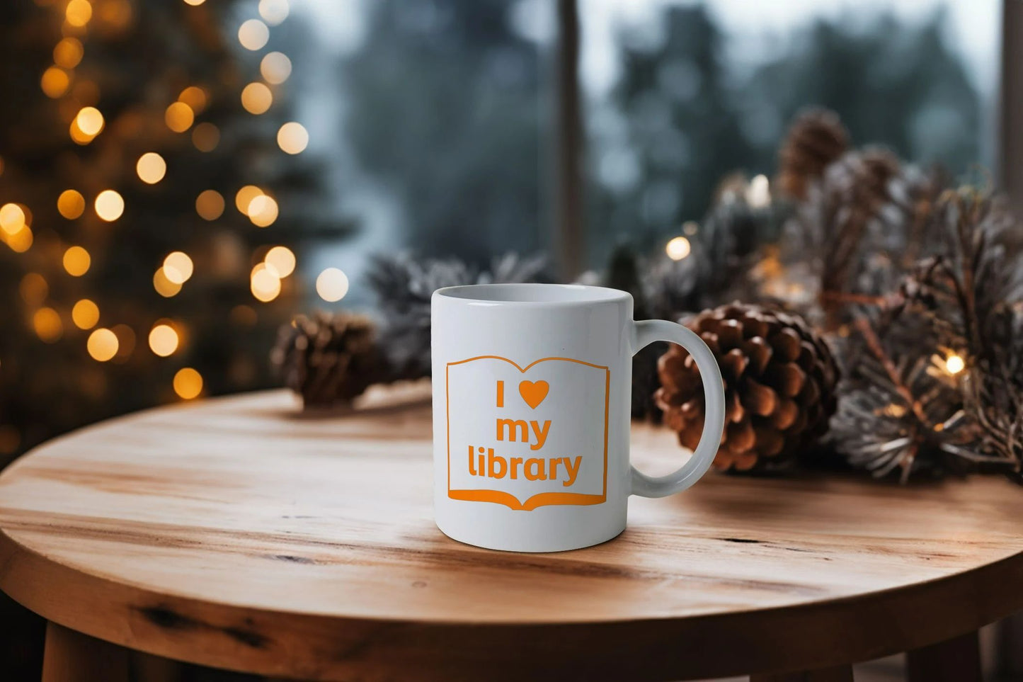 'I love my library' mug