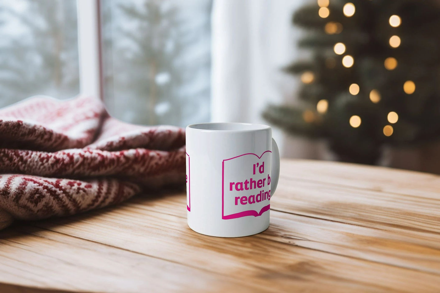 'I'd rather be reading' mug