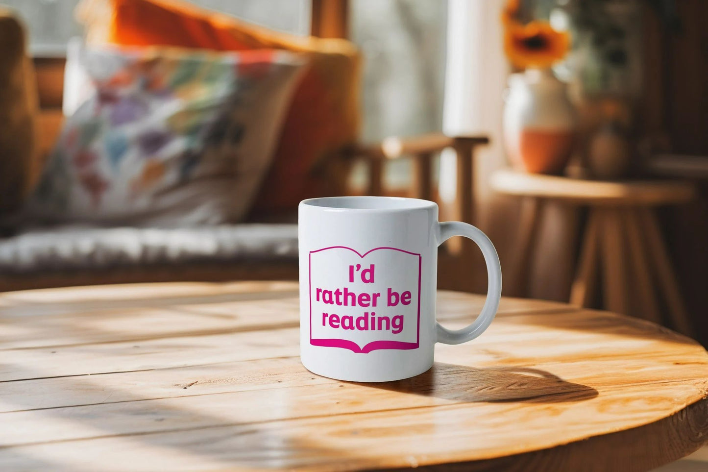 'I'd rather be reading' mug