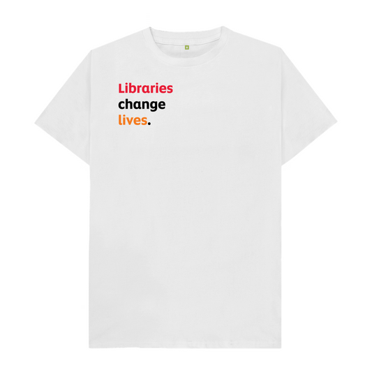 Men's T-shirt – Libraries change lives (white)