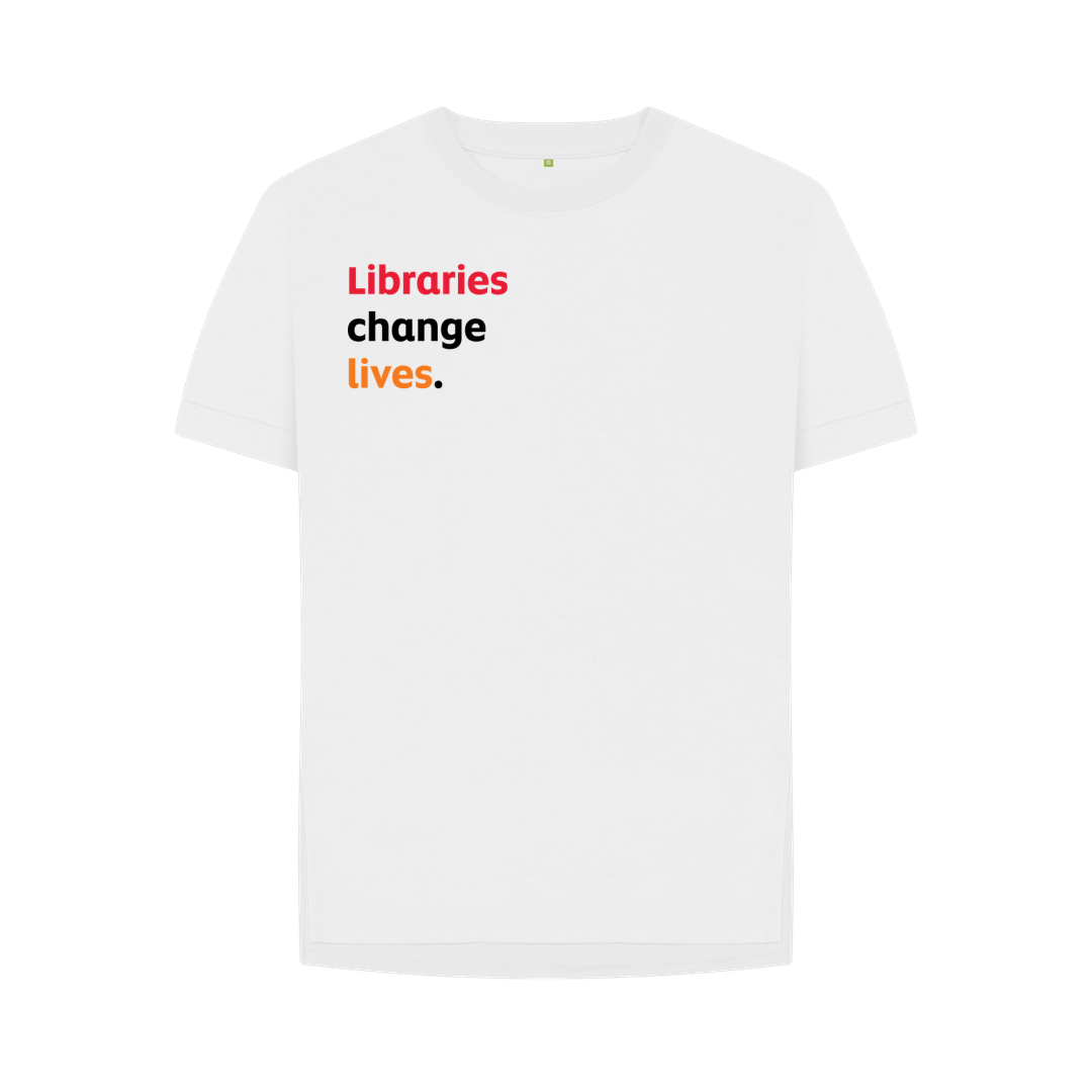 Women's T-shirt – Libraries change lives (white)