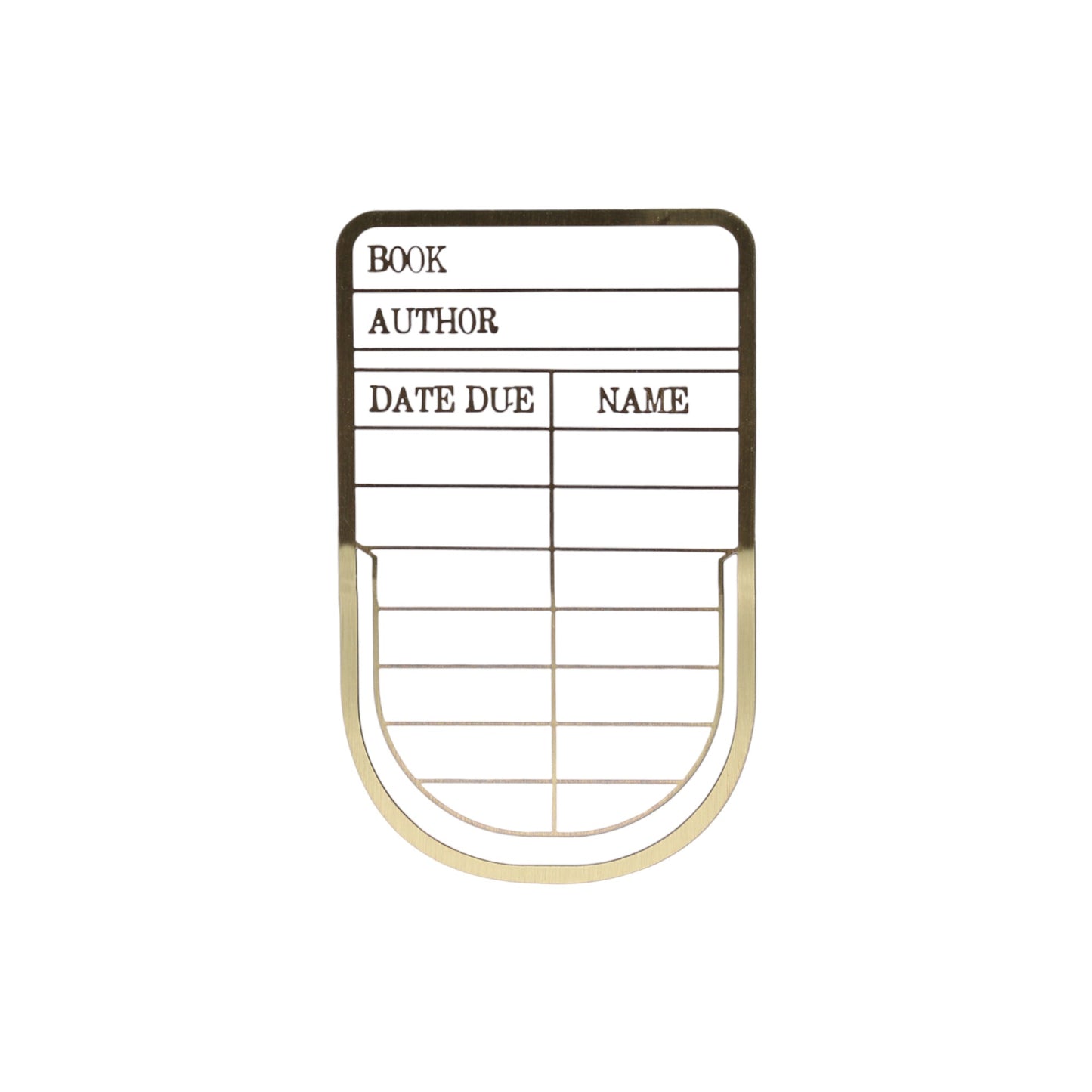 Library Card metal bookmark