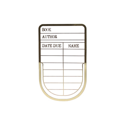Library Card metal bookmark