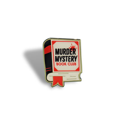 Murder Mystery Book Club metal pin badge