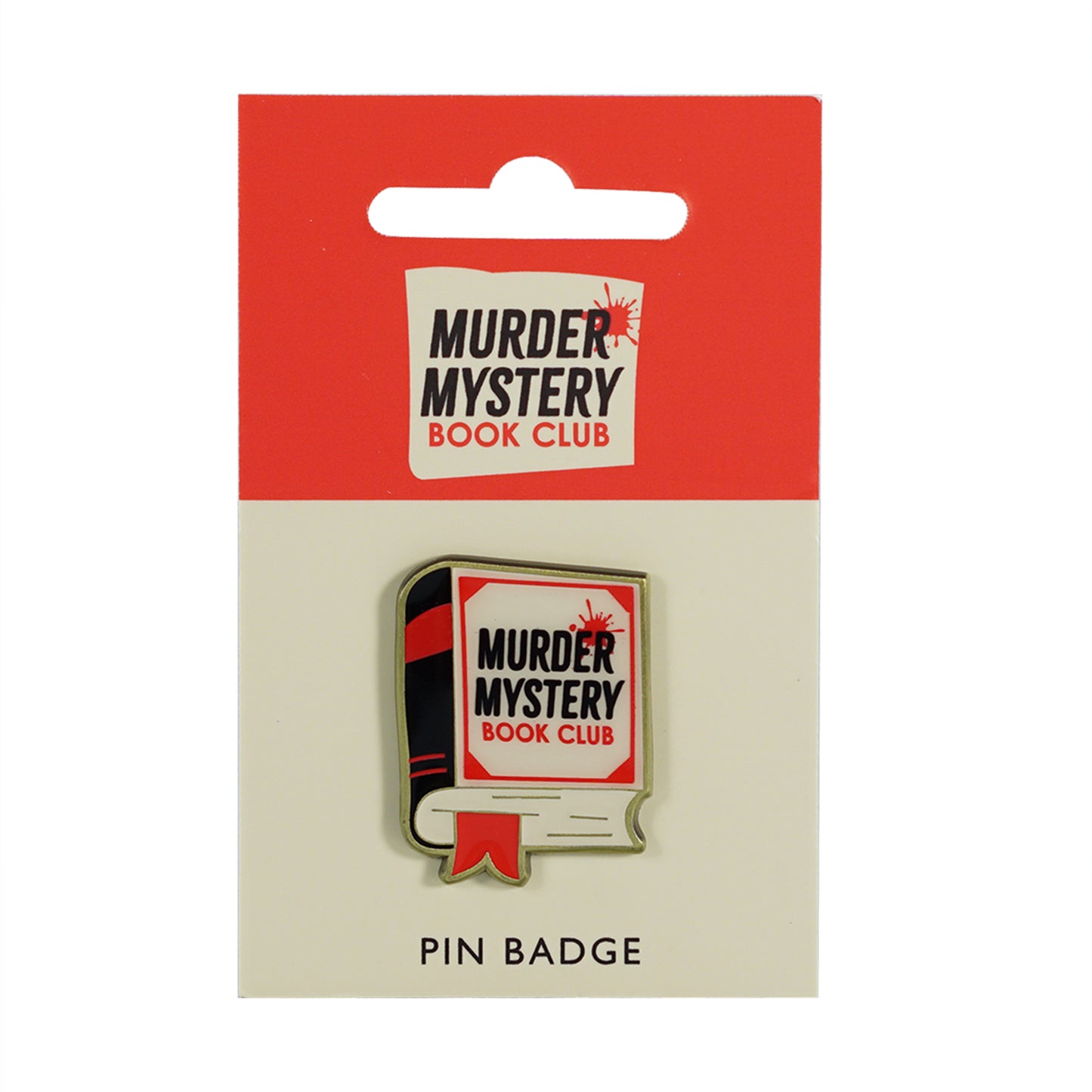 Murder Mystery Book Club metal pin badge
