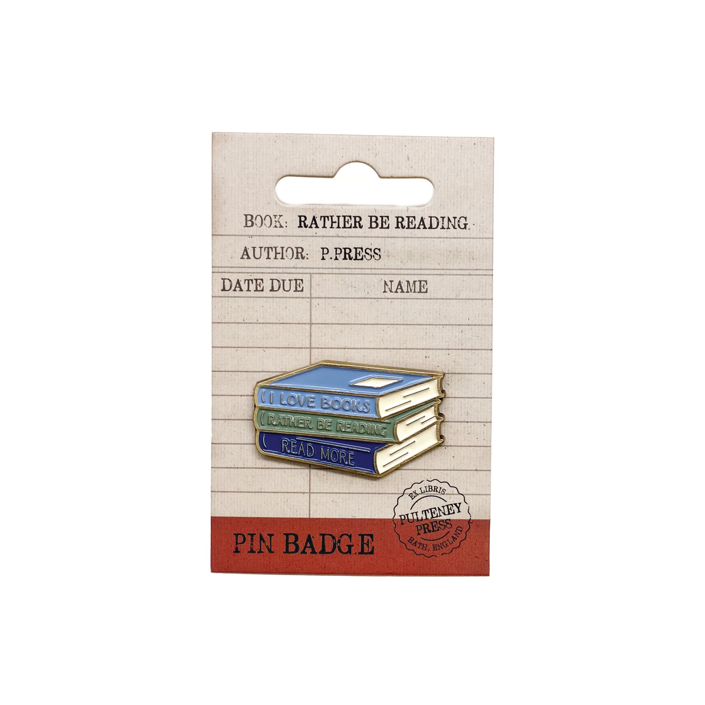 Rather Be Reading metal pin badge