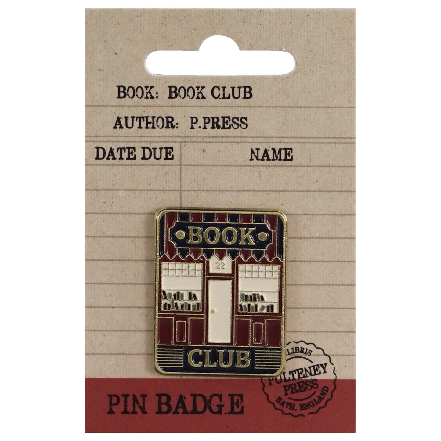 Book Club metal pin badge