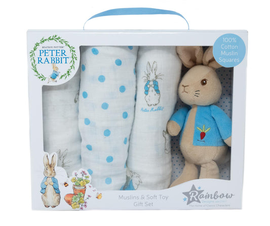 Peter Rabbit Muslin and Soft Toy Gift Set