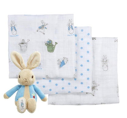 Peter Rabbit Muslin and Soft Toy Gift Set