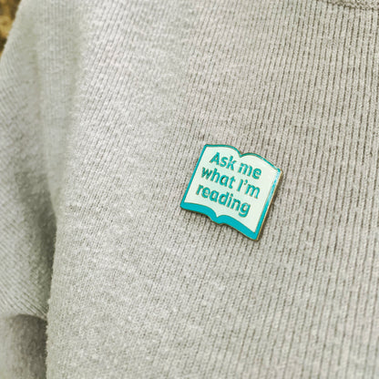 Ask me what I am reading pin badge bundle