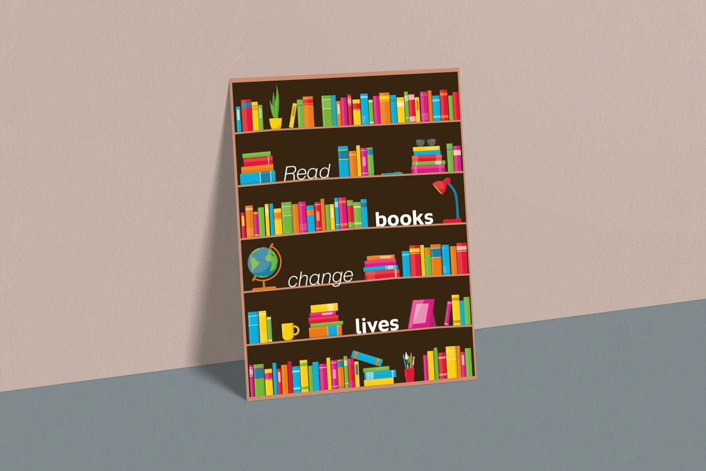 'Read books, change lives' A6 postcard