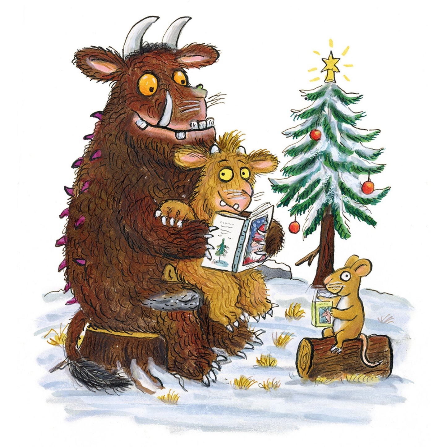 'The Gruffalo family shares a story at Christmas' – Axel Scheffler
