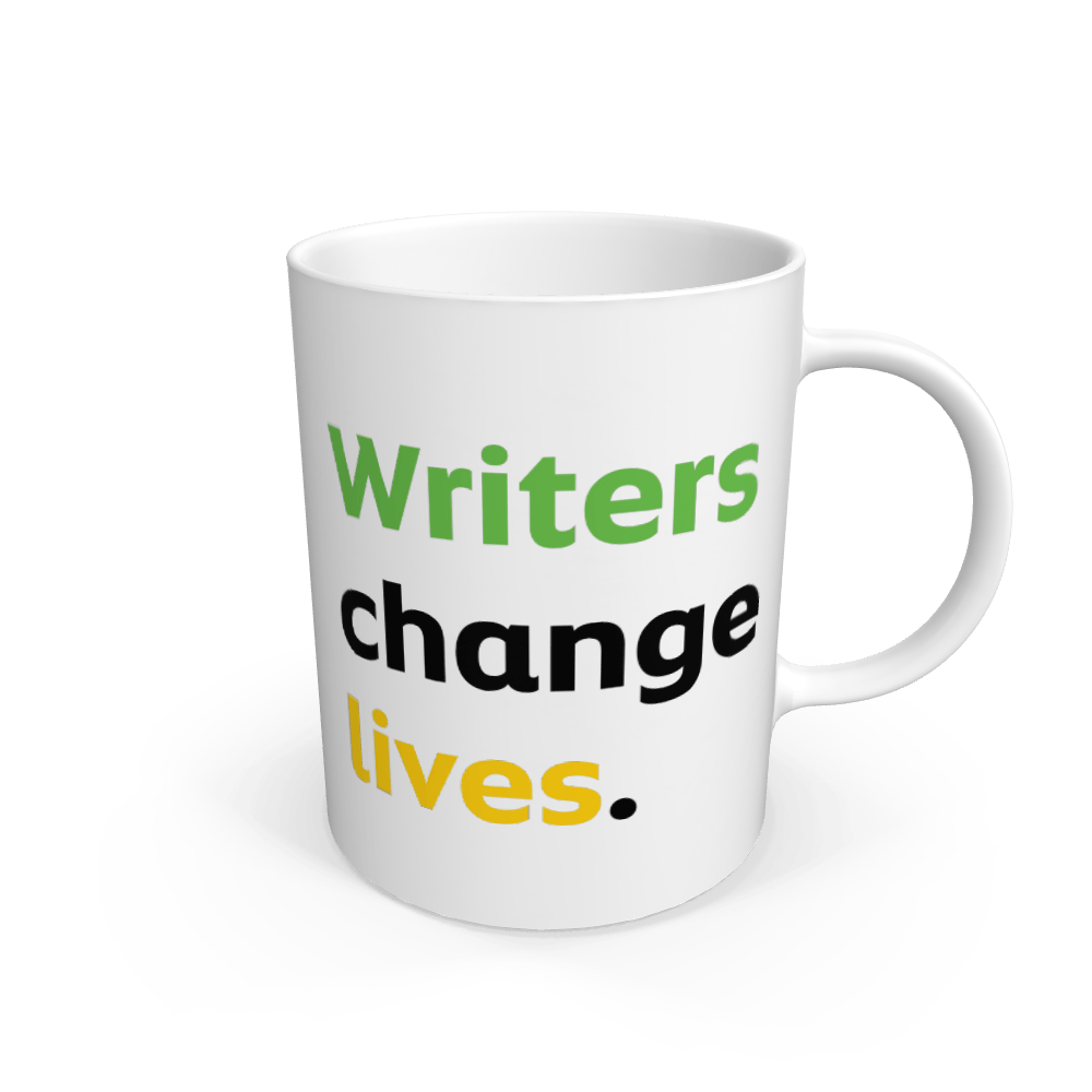 'Writers change lives' mug