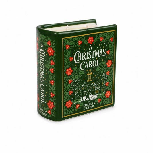 A Christmas Carol ceramic book-shaped candle