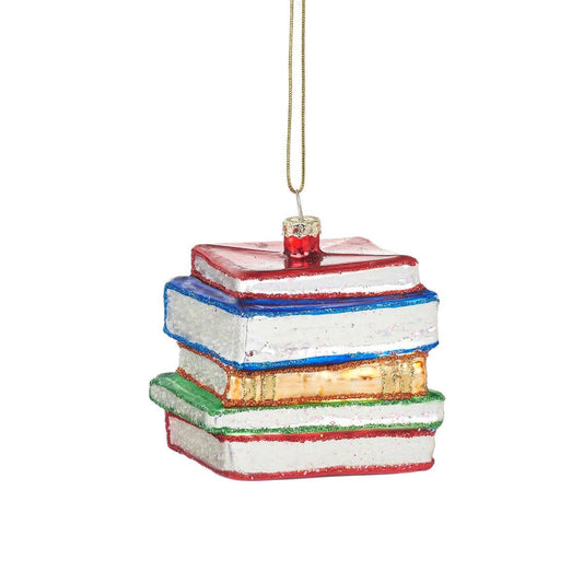 Stack of books shaped bauble