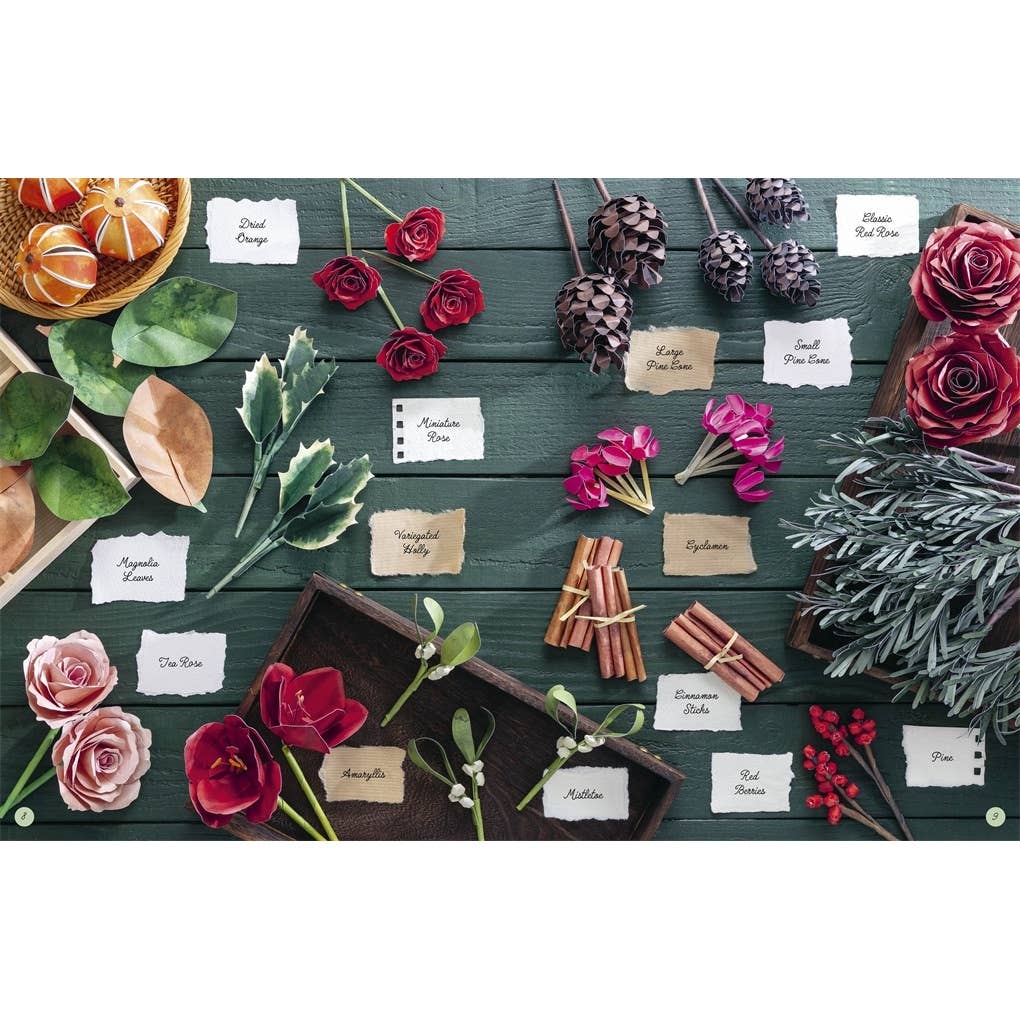 Bouquet in a Book Christmas Wreath