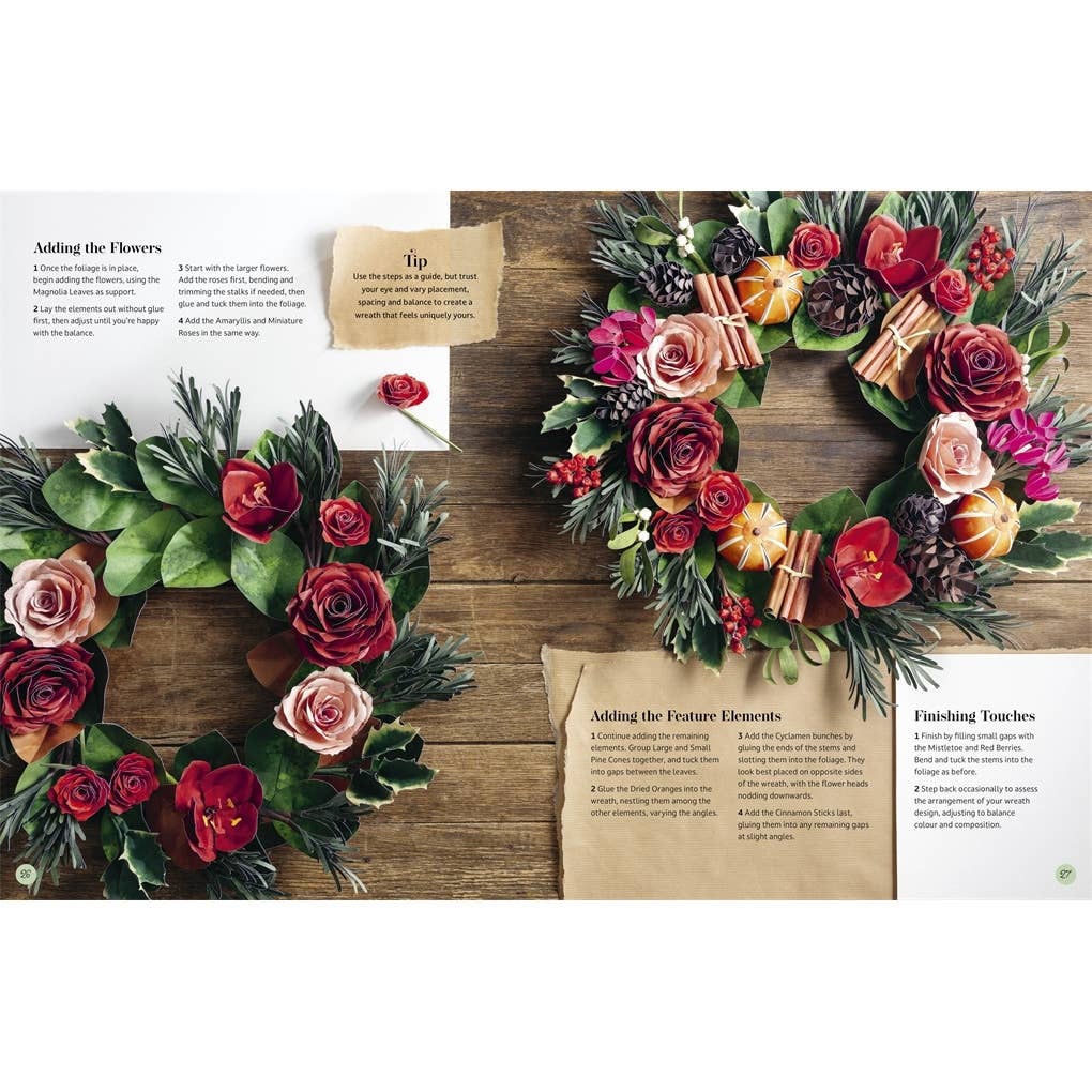 Bouquet in a Book Christmas Wreath