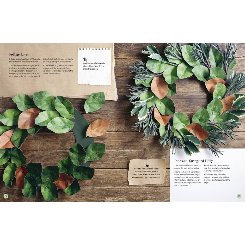 Bouquet in a Book Christmas Wreath